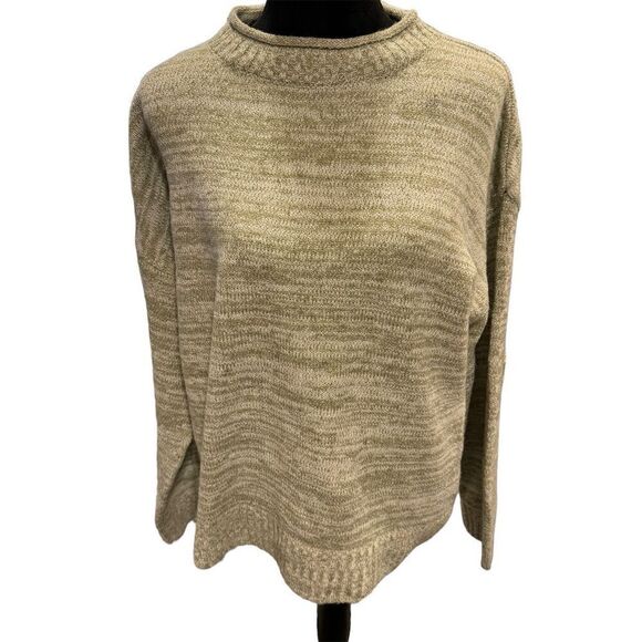 Women's Green Knit Pullover Sweater Long Sleeve Relaxed Fit Size L - NWT - Picture 1 of 9